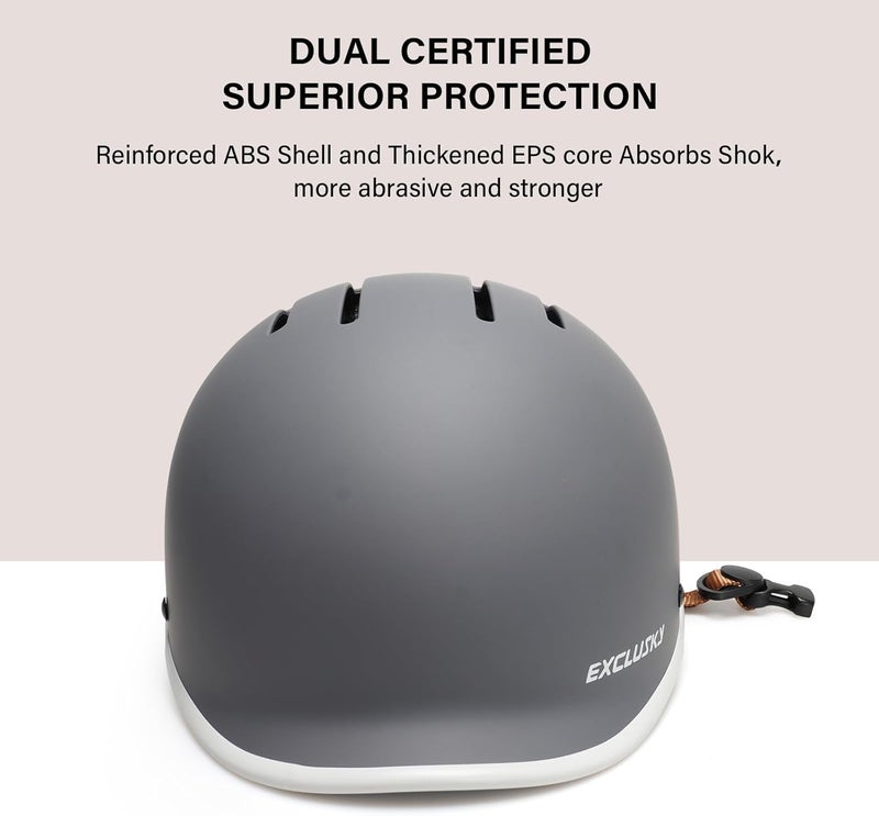EXCLUSKY Bike Helmet for Adults,Adjustable Cycling Helmet for Men & Women Safety Certified Bicycle Helmet for Commuting, Road Biking, Skating with USB Rechargeable Rear Light - Image 5